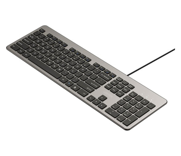 Unitek SlimTap Lekka klawiatura przewodowa szara - 1540409 - zdjęcie 4